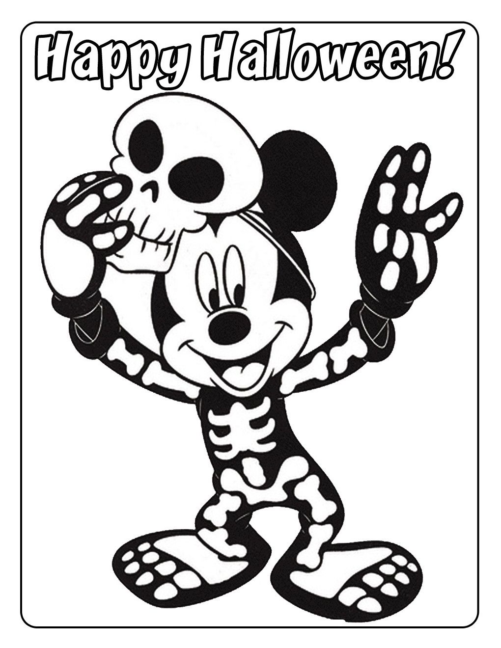 90 Printable Halloween Mickey Mouse Coloring Pages 96